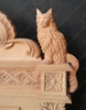 Custom Black Gothic Cat Bed w/ Carved Cat Statues
