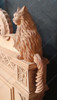 Custom Black Gothic Cat Bed w/ Carved Cat Statues