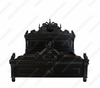 Custom Black Gothic Cat Bed w/ Carved Cat Statues
