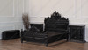 3pc Black Satin Gothic Gargoyle Bedroom Set