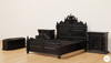 3pc Black Satin Gothic Gargoyle Bedroom Set