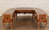 Large Marquetry Inlay U-Shape Desk