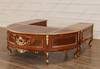 Large Marquetry Inlay U-Shape Desk