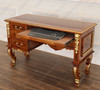 Custom U-Shape Marquetry Inlay Executive Office Desk