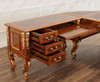Large Marquetry Inlay U-Shape Desk