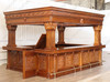 15ft Custom Mahogany Ornate Carved Canopy Pub Bar
