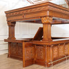 15ft Custom Mahogany Ornate Carved Canopy Pub Bar