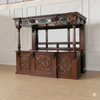 10ft Custom Gothic Canopy Saloon Pub Bar w/ Stained Glass Ceilings