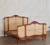 Cane Rattan Country Farmhouse Panel Bed