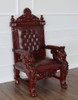 Cherry Genuine Leather Church Bishop's Throne Chair w/ Custom Inscription