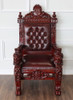 Cherry Genuine Leather Church Bishop's Throne Chair w/ Custom Inscription