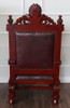 Cherry Genuine Leather Church Bishop's Throne Chair w/ Custom Inscription