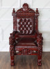 Mahogany/Leather Church Bishop's Chair w/ Custom Inscription