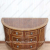 PU Demilune Chest of Drawers With Mappa Burl Inlay