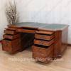 Burl Mahogany Leather Top Executive Desk
