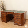Burl Mahogany Leather Top Executive Desk