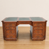 Burl Mahogany Leather Top Executive Desk