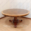 Round Walnut Inlaid Dining Table