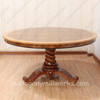 Round Walnut Inlaid Dining Table