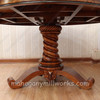 Round Walnut Inlaid Dining Table