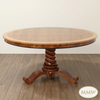 60" Round Walnut Inlaid Dining Table