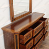 Egyptian Mappa Burl Floral Marquetry Inlay Dresser w/ Mirror