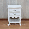 Painted White 2 Drawer Louis Bedside With Wicker Tray
