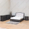 4pc Charcoal Safari Bedroom Set w/ Velvet Headboard