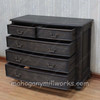 4pc Charcoal Safari Bedroom Set w/ Velvet Headboard