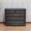 4pc Charcoal Safari Bedroom Set w/ Velvet Headboard