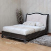Charcoal Safari Bed With Velvet Fabric Upholstery