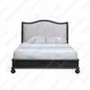 Charcoal Safari Bed With Velvet Fabric Upholstery
