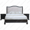 Charcoal Safari Bed With Velvet Fabric Upholstery
