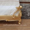 Gold Leaf Bed w/ Ornate Carved Headboard