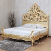 Gold Leaf Bed w/ Ornate Carved Headboard
