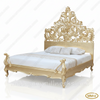 Gold Leaf Bed w/ Ornate Carved Headboard