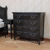 4pc Painted Black French Marseilles Bedroom Set
