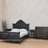 4pc Painted Black French Marseilles Bedroom Set