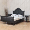 4pc Painted Black French Marseilles Bedroom Set