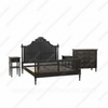 4pc Painted Black French Marseilles Bedroom Set