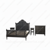 4pc Painted Black French Marseilles Bedroom Set