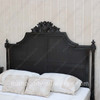 Painted Black French Marseilles Style Bed with Wicker Panel Set of 3