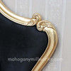 Gold Leaf Louis Bed w/ Upholstered Velvet Headboard
