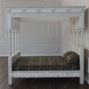 Painted White Carved Canopy Bed