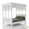 Painted White Carved Canopy Bed