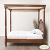Walnut Georgian Style Four Poster Canopy Bed