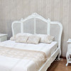 Painted White French Normandie Style Bed with Wicker Panel Set Of 3