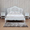 Painted White French Normandie Style Bed with Wicker Panel Set Of 3