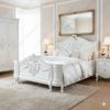 3-pc Painted French Napoleon Style Carved Bedroom Set
