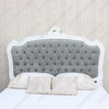 Painted White French Louis Bed With Velvet Upholstery
